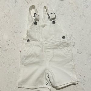 Bonpoint baby overalls short white